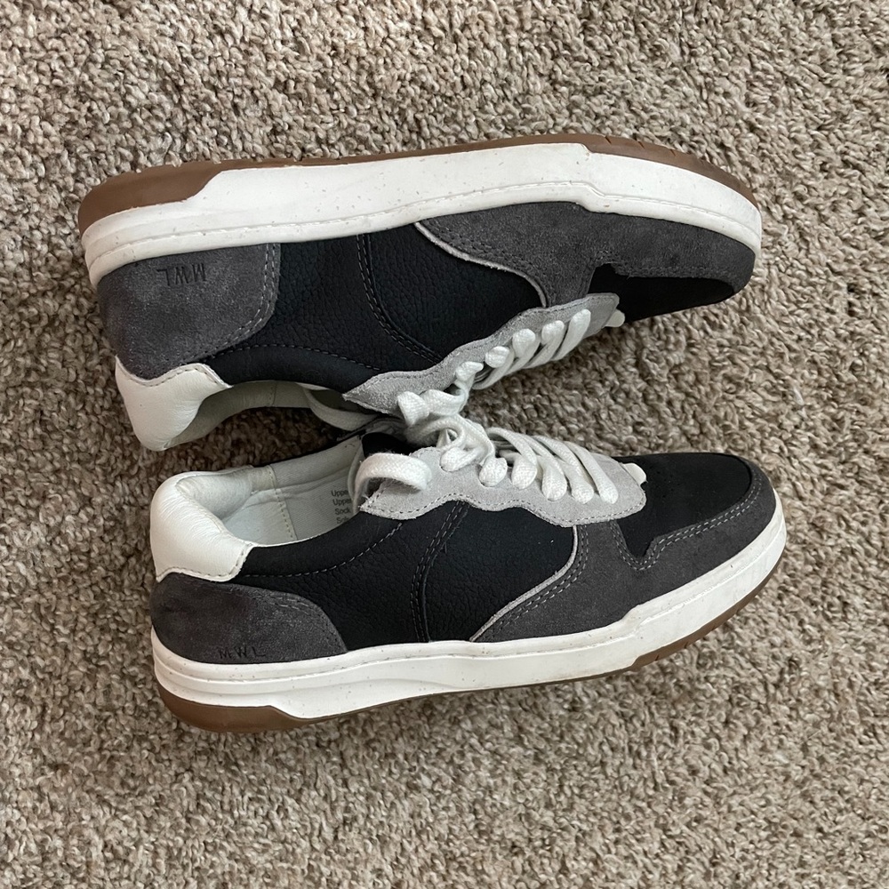 Madewell Womens Court Sneakers in Dark Colorblock Nubuck and Suede Women’s 6.5